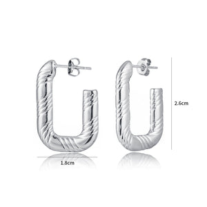 Rechteckige Ohrringe mit Muster Silber Rechteckige Ohrringe mit Muster Silber