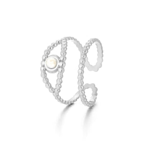 Ring Auge Weiß Silber Ring Auge Weiß Silber