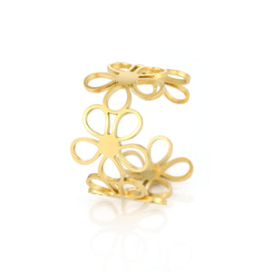 Ring Connected Flowers Gold Ring Connected Flowers Gold