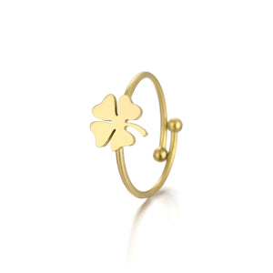 Ring großem Kleeblatt Gold Ring großem Kleeblatt Gold