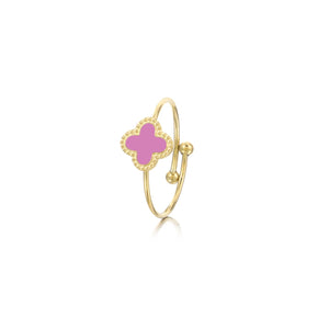 Ring Kleeblatt Gold/rosa Ring Kleeblatt Gold/rosa