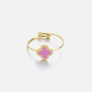 Ring Kleeblatt Gold/rosa Ring Kleeblatt Gold/rosa
