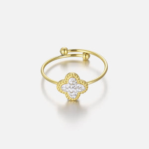Ring Kleeblatt mit Strass Gold Ring Kleeblatt mit Strass Gold