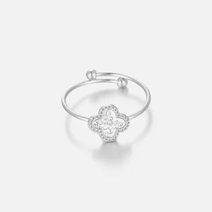 Ring Kleeblatt mit Strass Silber Ring Kleeblatt mit Strass Silber