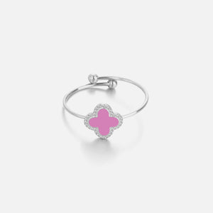 Ring Kleeblatt Silber/rosa Ring Kleeblatt Silber/rosa