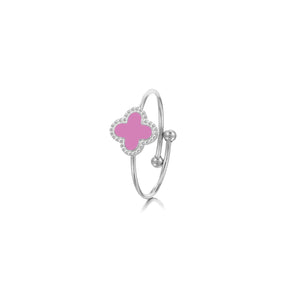 Ring Kleeblatt Silber/rosa Ring Kleeblatt Silber/rosa