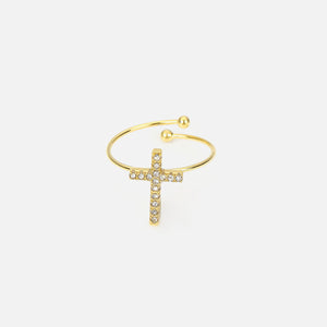 Ring Kreuz Strass Gold Ring Kreuz Strass Gold