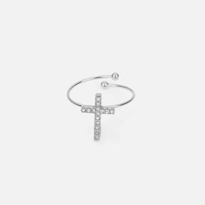 Ring Kreuz Strass Silber Ring Kreuz Strass Silber