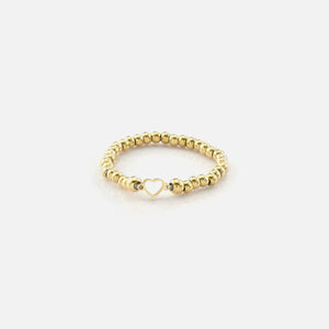 Ring Kugel Herz stretch Gold Ring Kugel Herz stretch Gold
