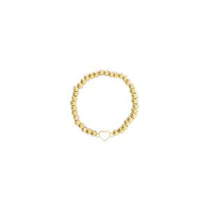 Ring Kugel Herz stretch Gold Ring Kugel Herz stretch Gold