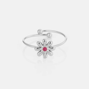 Ring mit Blume und Stein Silber Ring mit Blume und Stein Silber
