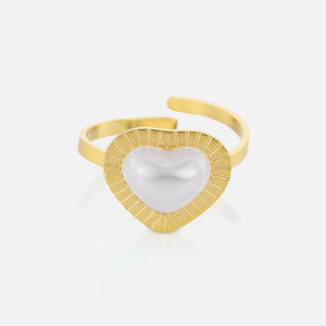 Ring Perle Herz Gold Ring Perle Herz Gold