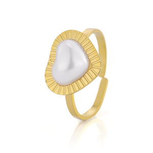 Ring Perle Herz Gold Ring Perle Herz Gold