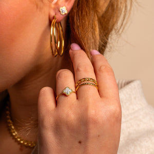 Ring zweischichtigen Gliedern Gold Ring zweischichtigen Gliedern Gold