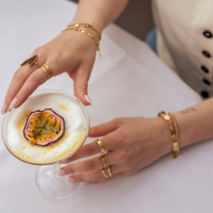 Ring zweischichtigen Gliedern Gold Ring zweischichtigen Gliedern Gold