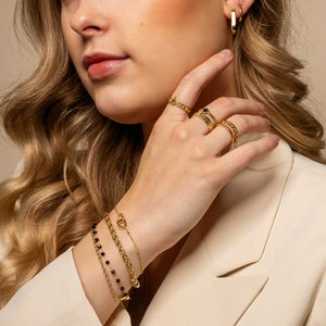 Ring zweischichtigen Gliedern Gold Ring zweischichtigen Gliedern Gold