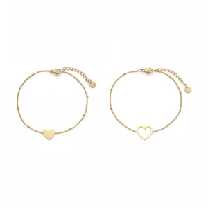 Set Armbändern Herz Gold Set Armbändern Herz Gold
