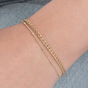 Zweischichtiges Gliedern&Kugeln Gold Zweischichtiges Gliedern&Kugeln Gold