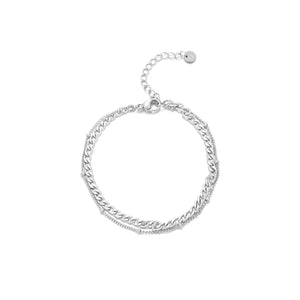 Zweischichtiges Gliedern&Kugeln Silber Zweischichtiges Gliedern&Kugeln Silber