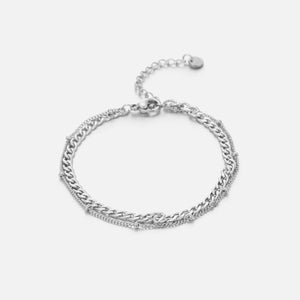 Zweischichtiges Gliedern&Kugeln Silber Zweischichtiges Gliedern&Kugeln Silber