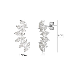 Ohrrstecker mit weißen Kristallen Silber