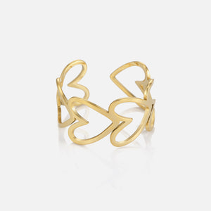 Ring verbundenen Herzen Gold