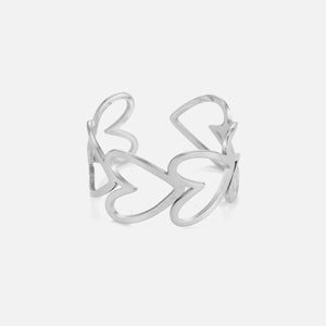 Ring verbundenen Herzen Silber