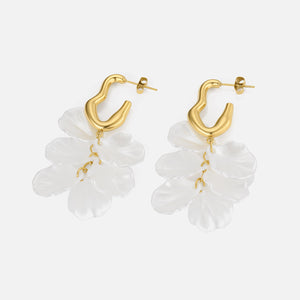 Ohrringe Flora Wave Gold/Weiß