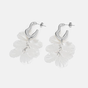 Ohrringe Flora Wave Silber/Weiß