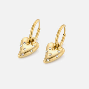 Ohrringe Lux Herz Strass Gold
