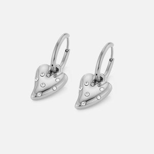 Ohrringe Lux Herz Strass Silber