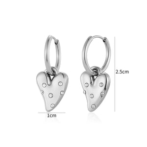 Ohrringe Lux Herz Strass Silber