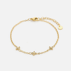 Armband Blumen mit Zirkonia Gold