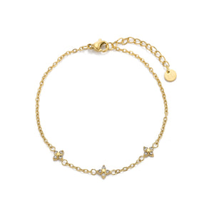 Armband Blumen mit Zirkonia Gold