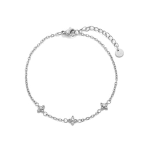 Armband Blumen mit Zirkonia Silber