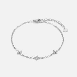 Armband Blumen mit Zirkonia Silber