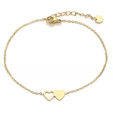 Armband Doppelherz verbunden Gold