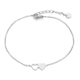 Armband Doppelherz verbunden Silber