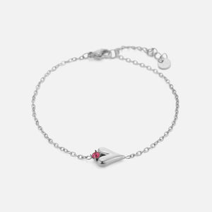 Armband Fancy Herz mit rosa Stein Silber