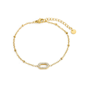 Armband Fancy oval mit Steinen Gold