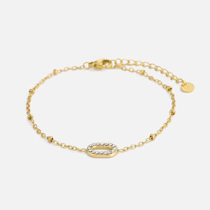 Armband Fancy oval mit Steinen Gold