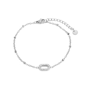 Armband Fancy oval mit Steinen Silber