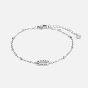 Armband Fancy oval mit Steinen Silber