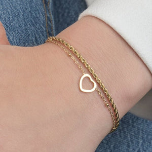Armband gedrehtes Herz Gold