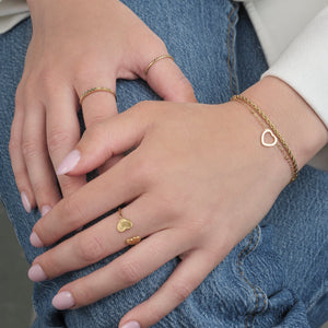 Armband gedrehtes Herz Gold