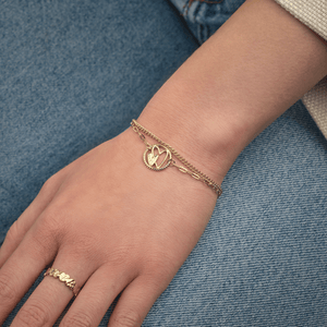 Armband geschlossenem doppeltem Herz Gold