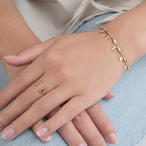 Armband Herz Anhängern Gold