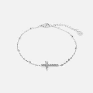 Armband Kreuz Strass Silber