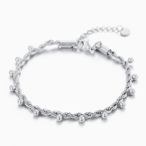 Armband mit gedrehten Kugeln Silber