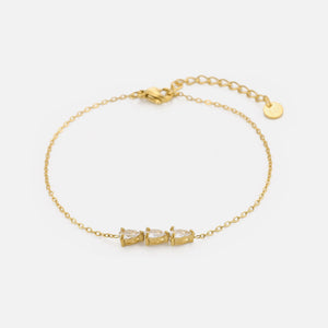 Armband mit Zirkonia Tropfen Gold